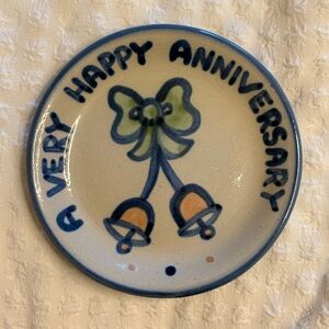 MA Hadley Happy Anniversary Trinket Dish 4” Preowned